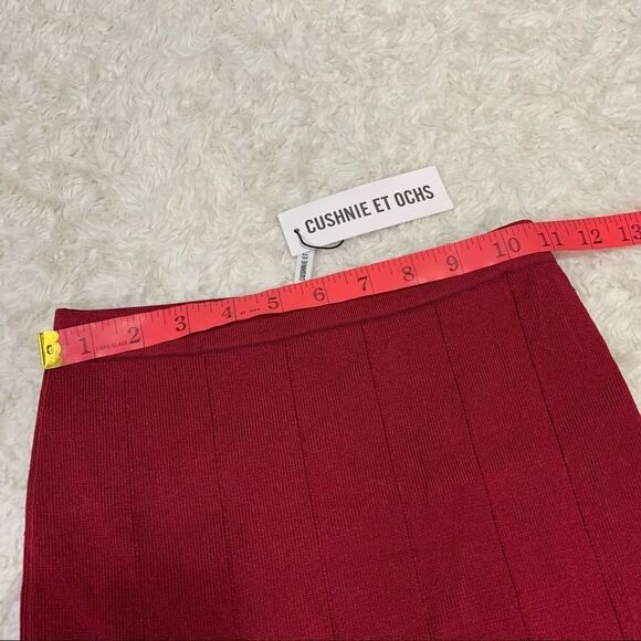 🆕 Cushnie Et Ochs Knit Pencil Skirt with Slits - Ruby - Picture 7 of 8